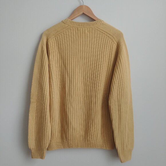 Vintage made in Italy Men's Large merino wool blend thick yellow sweater - Picture 9 of 16